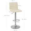 Linear Brushed Steel Bar Stool Cream