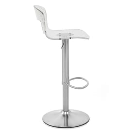 Stardust Brushed Steel Stool Clear