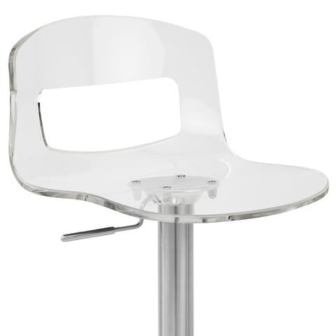 Stardust Brushed Steel Stool Clear