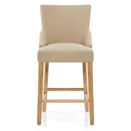 Magna Oak & Beige Fabric Bar Stool