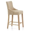 Magna Oak & Beige Fabric Bar Stool