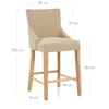 Magna Oak & Beige Fabric Bar Stool