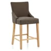 Magna Oak & Brown Fabric Bar Stool