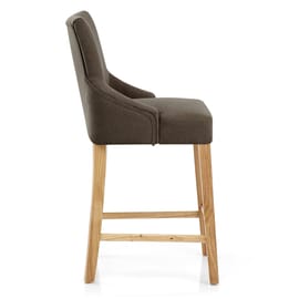 Magna Oak & Brown Fabric Bar Stool