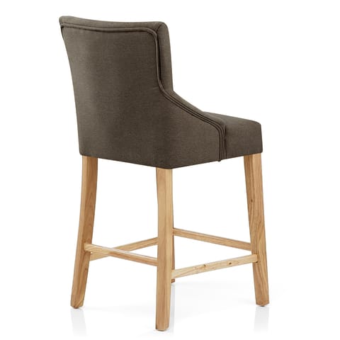 Magna Oak & Brown Fabric Bar Stool
