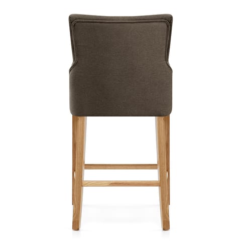 Magna Oak & Brown Fabric Bar Stool