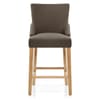 Magna Oak & Brown Fabric Bar Stool