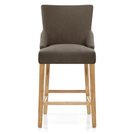 Magna Oak & Brown Fabric Bar Stool
