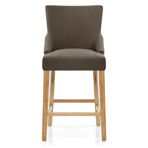 Magna Oak & Brown Fabric Bar Stool