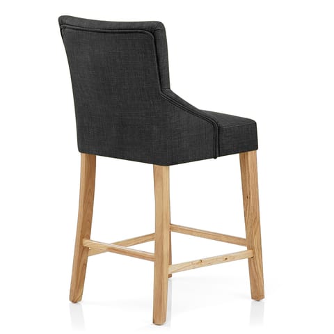 Magna Oak & Grey Fabric Bar Stool