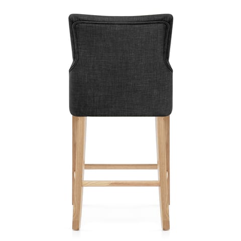 Magna Oak & Grey Fabric Bar Stool