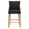 Magna Oak & Grey Fabric Bar Stool