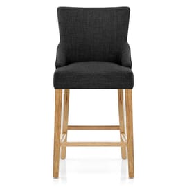 Magna Oak & Grey Fabric Bar Stool