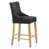 Magna Oak & Grey Fabric Bar Stool