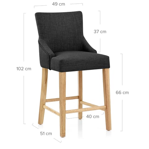 Magna Oak & Grey Fabric Bar Stool