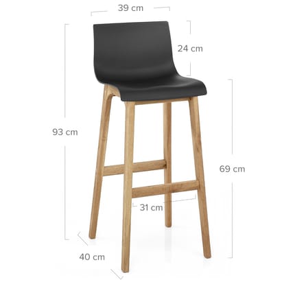 Drift Oak & Black Bar Stool Dimensions