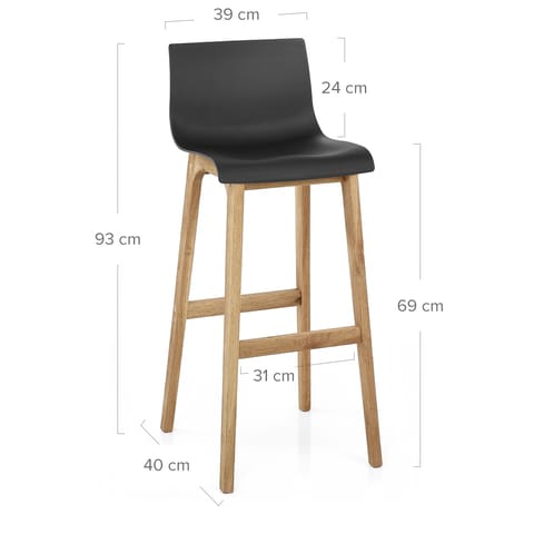 Drift Oak & Black Bar Stool