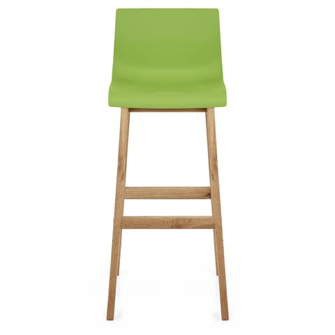 Drift Oak & Green Bar Stool
