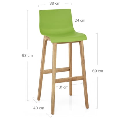 Drift Oak & Green Bar Stool Dimensions