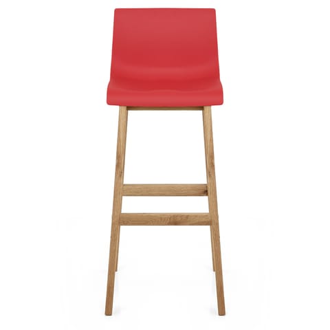 Drift Oak & Red Bar Stool
