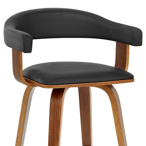 Ontario Walnut Bar Stool Black