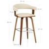 Ontario Walnut Bar Stool Cream