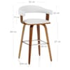 Ontario Walnut Bar Stool White