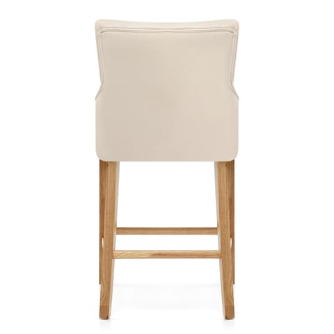 Magna Oak & Cream Faux Leather Stool