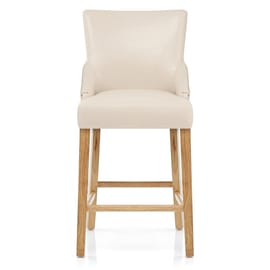 Magna Oak & Cream Faux Leather Stool