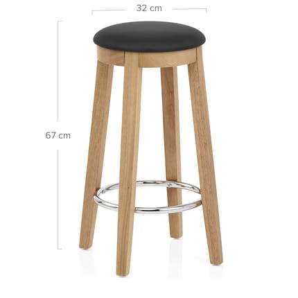 Ikon Kitchen Stool Oak & Black Dimensions