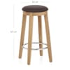 Ikon Kitchen Stool Oak & Brown