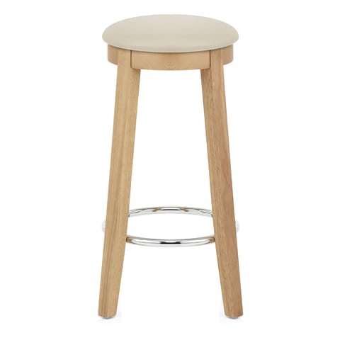 Ikon Kitchen Stool Oak & Cream