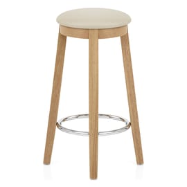 Ikon Kitchen Stool Oak & Cream