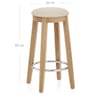 Ikon Kitchen Stool Oak & Cream