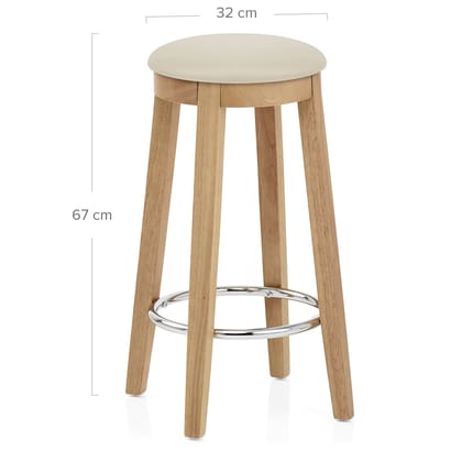 Ikon Kitchen Stool Oak & Cream Dimensions