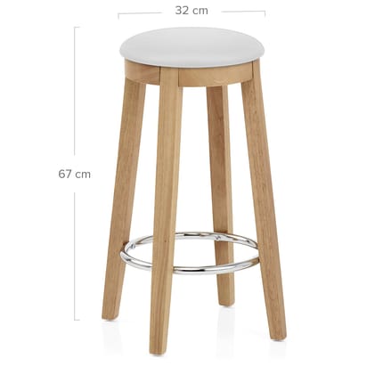 Ikon Kitchen Stool Oak & White Dimensions