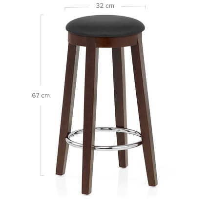 Ikon Kitchen Stool Walnut & Black Dimensions