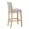 Cornell Oak Bar Stool Tweed Fabric