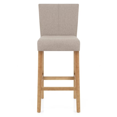 Cornell Oak Bar Stool Tweed Fabric