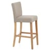 Cornell Oak Bar Stool Tweed Fabric