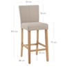 Cornell Oak Bar Stool Tweed Fabric