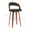 Alicia Walnut Bar Stool Black