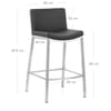 Capone Brushed Steel Stool Black