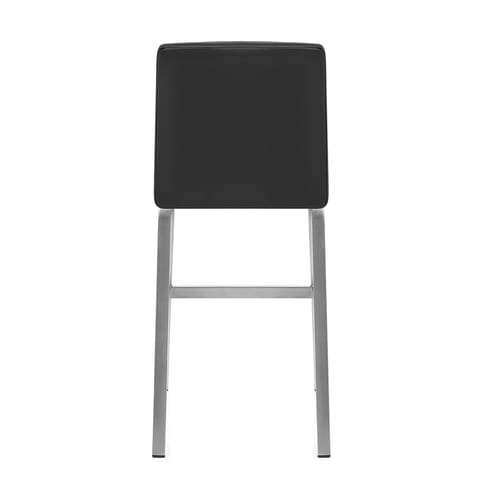 Stella Brushed Steel Stool Black