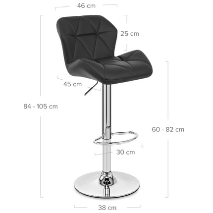 Diamond Bar Stool Black Dimensions