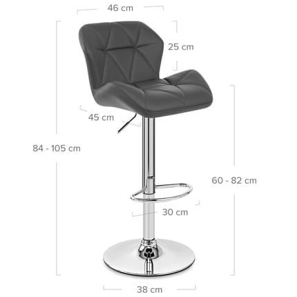 Diamond Bar Stool Grey Dimensions