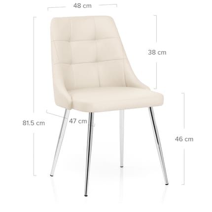 Shanghai Dining Chair Cream Dimensions