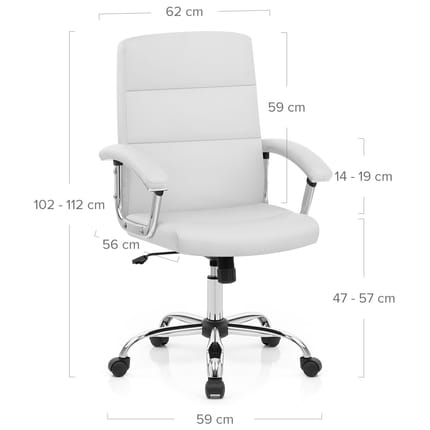 Stanford Office Chair White Dimensions