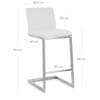 Ace Brushed Steel Stool White