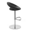 Real Leather Crescent Bar Stool Black
